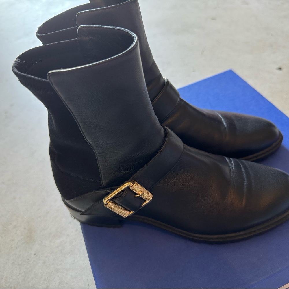 Stuart Weitzman buckle boot, Size 6.5, Black